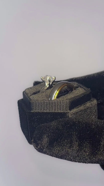 Wedding Rings His And Hers Matching Sets For Couples D Shaped Wedding Band Set 6MM 2MM