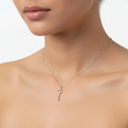 Key Necklace Gold Pendant For Women Ladies- Key To My Heart